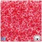 BeadTin Clear Transparent 7mm Coin Plastic Alpha Beads - Red Hearts (250pcs)